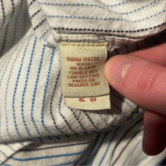 Carbon 2 Cobalt Mens Button‎ Up White Size Large Stripes Pocket Long Sleeve - Picture 4 of 8